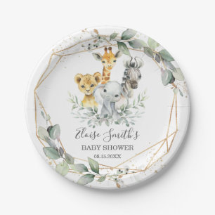 Assiettes En Carton Chic verdure Jungle Animaux Baby shower Anniversai