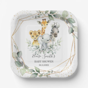 Assiettes En Carton Chic verdure Jungle Animaux Baby shower Anniversai