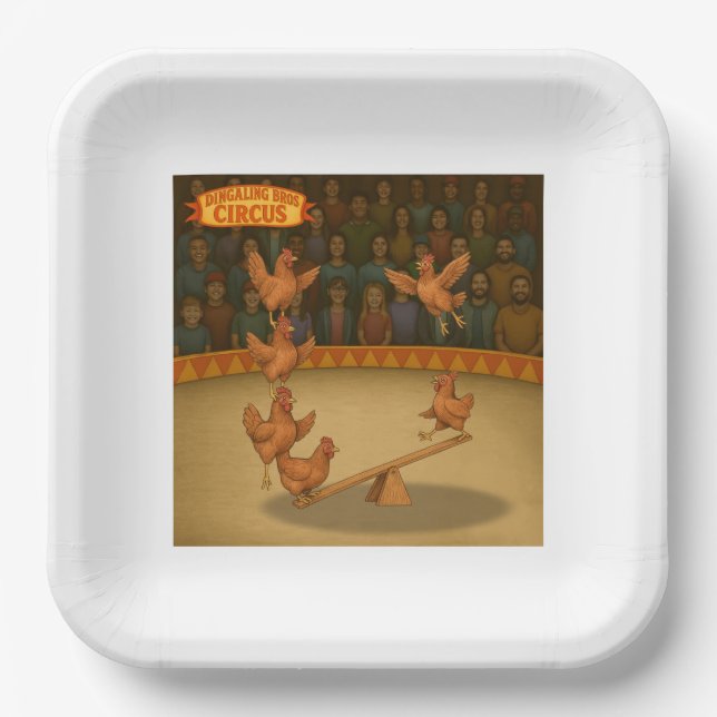 Assiettes En Carton Chicken acrobats (Recto)