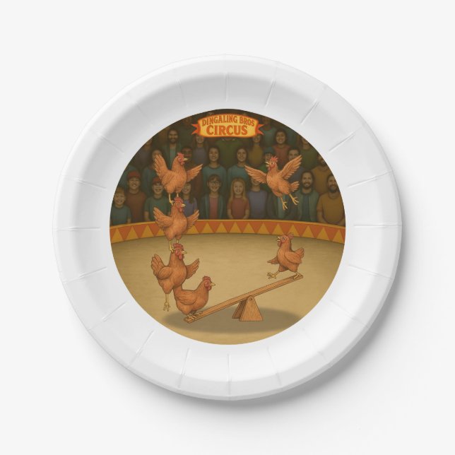 Assiettes En Carton Chicken acrobats (Devant)