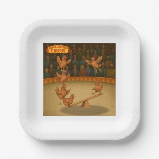 Assiettes En Carton Chicken acrobats (Recto)