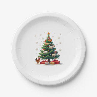 Assiettes En Carton Chicken Cow Goat Horse Farm Animal Farmer Christma
