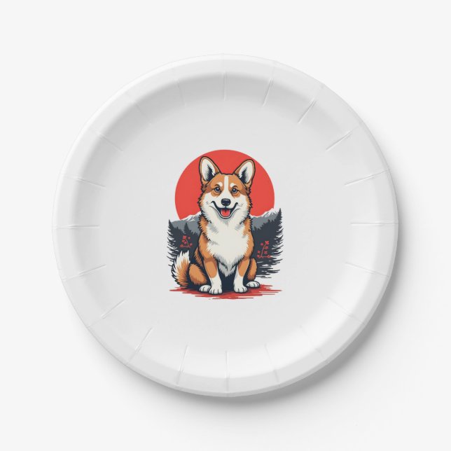 Assiettes En Carton Chien Akita Inu (Devant)