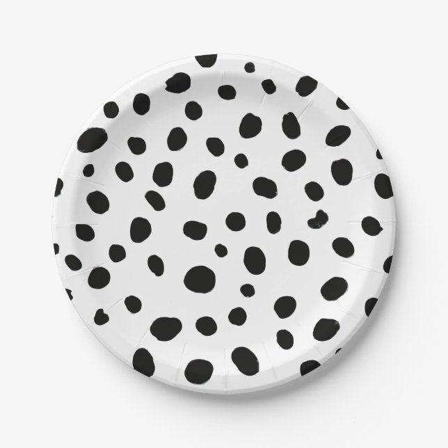 Assiettes En Carton Chien Black Spot Dalmatie Anniversaire (Devant)