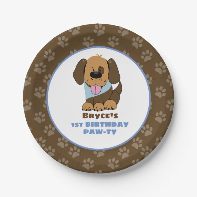 Assiettes En Carton Chien Chien Chien Chien Anniversaire Plaques Papie (Devant)
