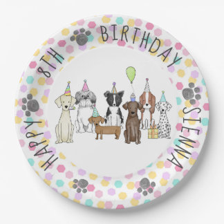 Assiettes En Carton Chien chiot Anniversaire Pawty
