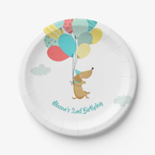 Assiettes En Carton Chien chiot Plaques de papier d'anniversaire Paw t