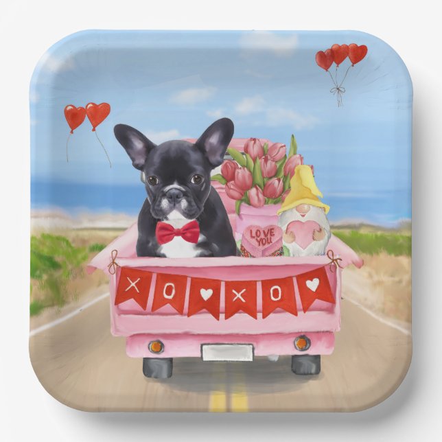 Assiettes En Carton Chien de la Saint-Valentin (Recto)