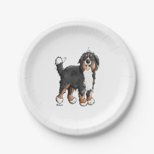 Assiettes En Carton Chien de montagne bernois heureux - Bande dessinée