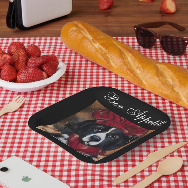 Assiettes En Carton Chien de Terre-Neuve (Pique-nique)