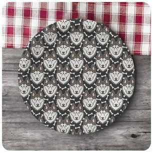 Assiettes En Carton Chien de traîneau à chiens Loyal Sibérien Husky Ar