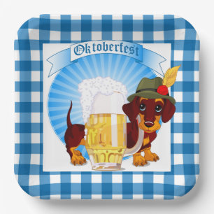 Assiettes En Carton Chien Weiner de l'Oktoberfest