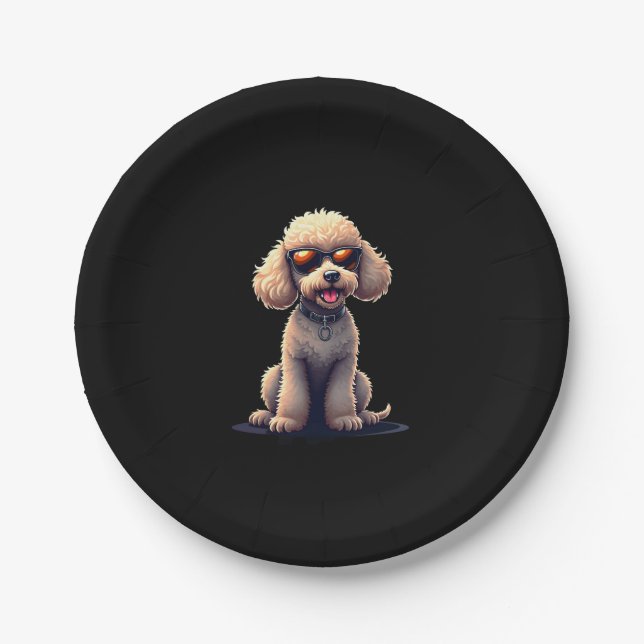 Assiettes En Carton Chiens Amoureux des animaux de canicules amusants  (Devant)