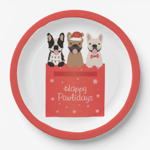 Assiettes En Carton Chiens de taureau français de Happy Pawlidays