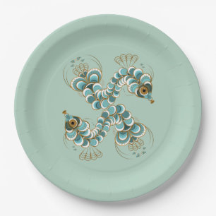 Assiettes En Carton Chimera - Peacock Seahorse Plaques en papier 9"