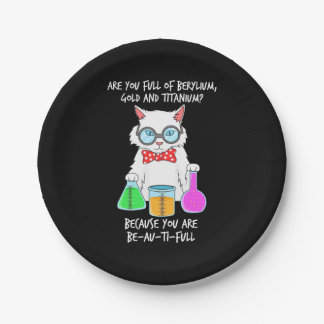 Assiettes En Carton Chimie Pun Étudiant aime Chat