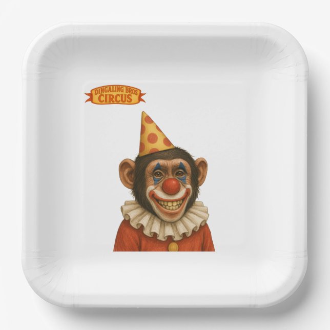 Assiettes En Carton Chimp clown (Recto)