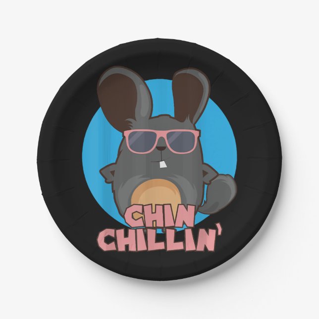 Assiettes En Carton Chinchilla Chinchillin I Cool Sunglasses Cadeau (Devant)