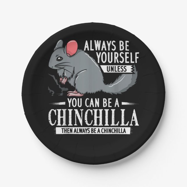 Assiettes En Carton Chinchilla Gift Funny Cute Pet (Devant)