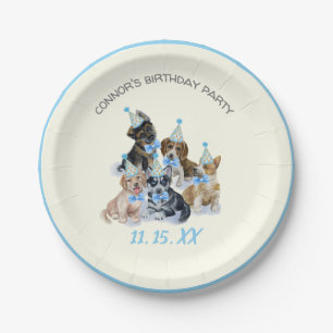 Assiettes En Carton Chiot pur Chiens Thème Anniversaire Fournitures