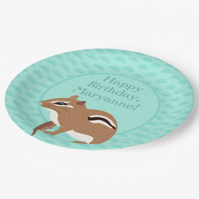 Assiettes En Carton Chipmunks Thème Anniversaire fête Personnalisé (Angle)