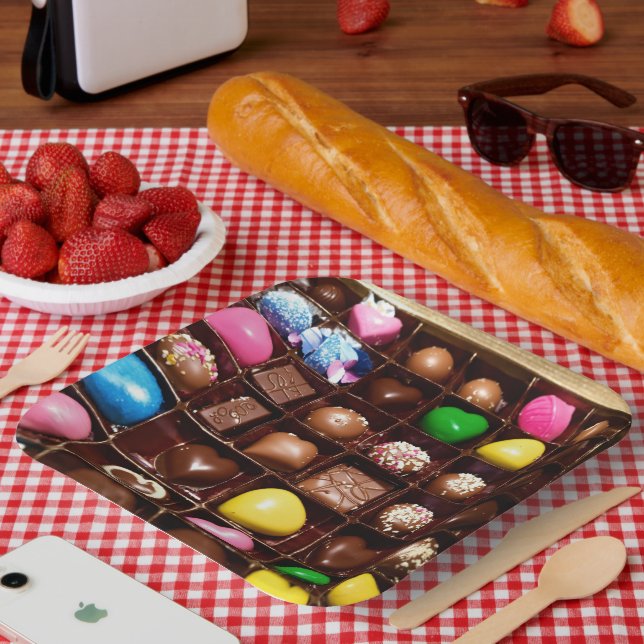 Assiettes En Carton chocolat (Pique-nique)