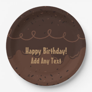 Assiettes En Carton Chocolat Anniversaire Gel Frosting