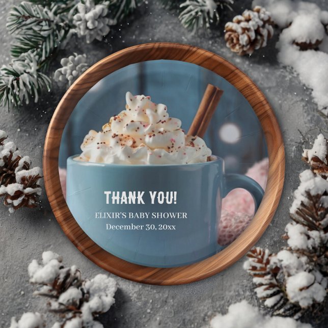 Assiettes En Carton Chocolat chaud avec crème humide Baby shower confo (Créateur téléchargé)