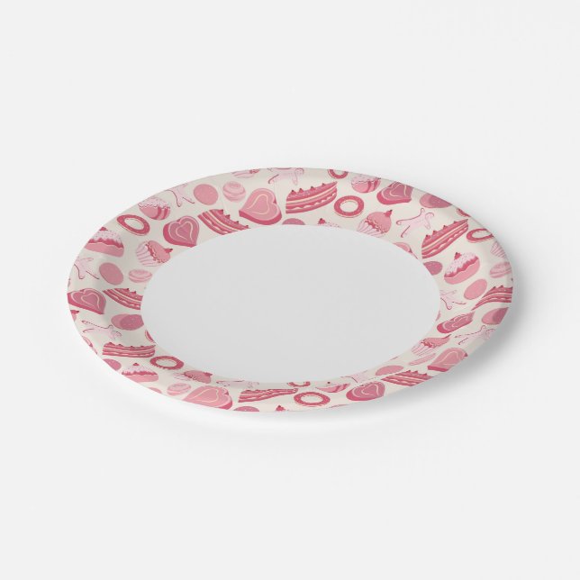 Assiettes En Carton Chocolat et pâtisseries motif 2 (Angle)