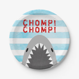 Assiettes En Carton Chomp Chomp Thème de requin Anniversaire Garçon ra