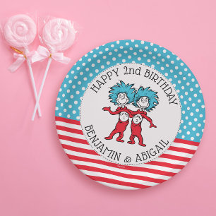 Assiettes En Carton Chose Une Chose Deux Anniversaire de Jumeaux