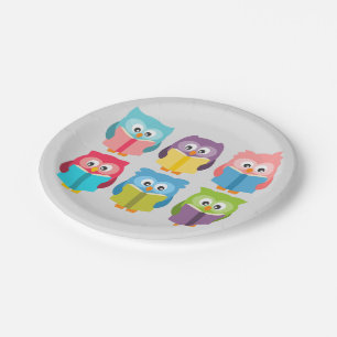 Assiettes En Carton Chouettes à lire mignonnes