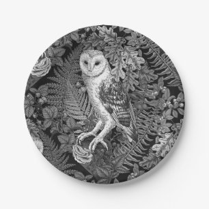 Assiettes En Carton Chouettes, fougères, chênes et baies 4