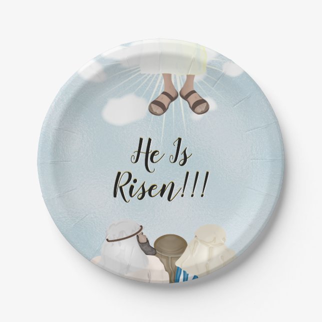 Assiettes En Carton Christ ressuscité Pâques (Devant)