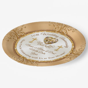 Assiettes En Carton Christian, 50e Anniversaire Mariage Plaques en pap