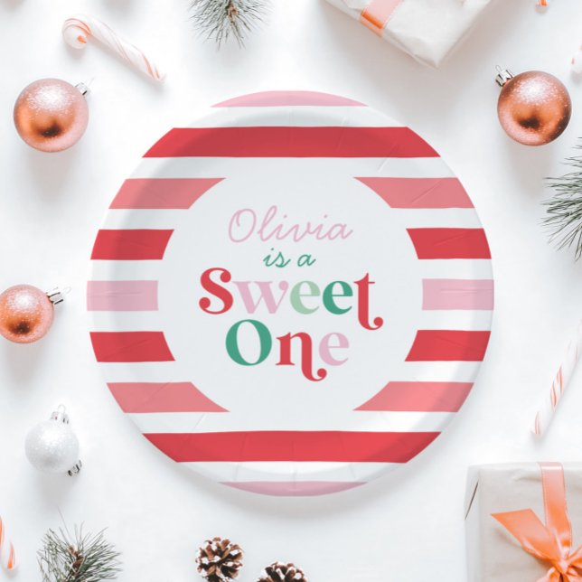 Assiettes En Carton Christmas Candy Sweet Un premier anniversaire (Créateur téléchargé)