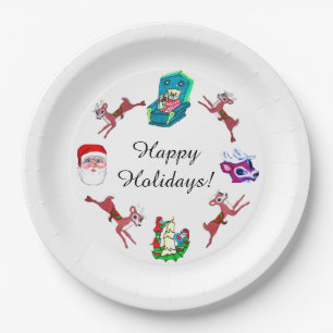 ASSIETTES EN CARTON CHRISTMAS COLLAGE