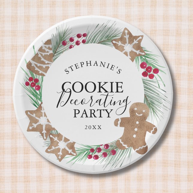Assiettes En Carton Christmas Cookie Decorating Party  (Créateur téléchargé)