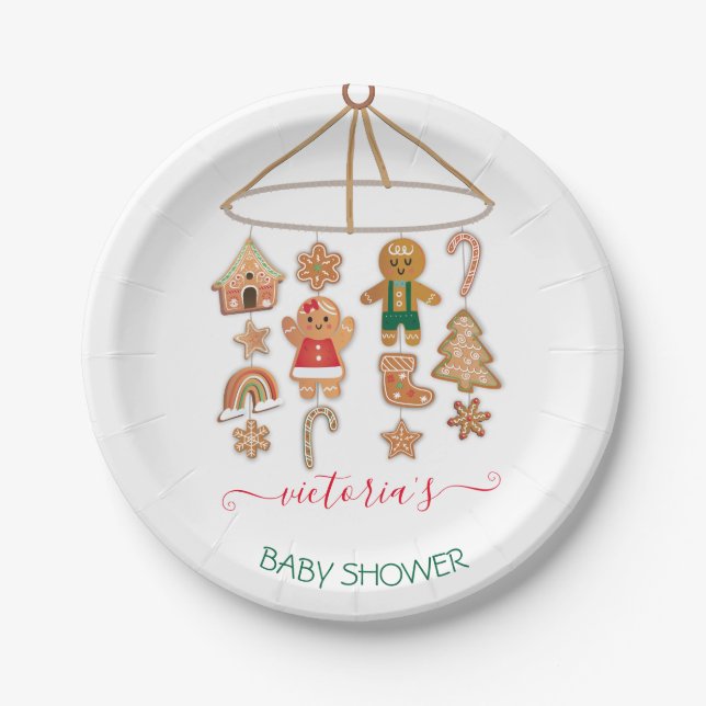 Assiettes En Carton Christmas Little Cookie Moblie Baby shower (Devant)