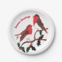 Christmas Robins Holly Seasons Salutations