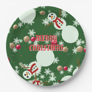 Assiettes En Carton Christmas Snowmen 