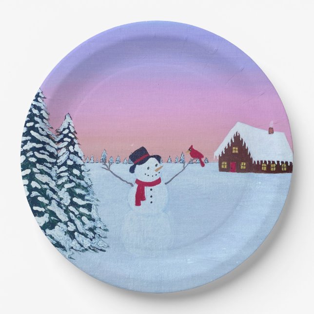 Assiettes En Carton Christmas sunset (Devant)