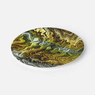 Assiettes En Carton Chrome Or Liquide Métallisé Argent Fête Cool