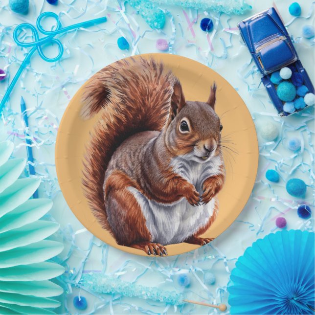 Assiettes En Carton chubby squirrel safari Wild jungle Birthday Party (Fête)