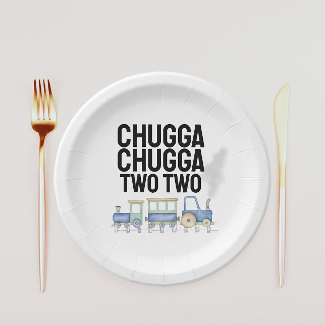 Assiettes En Carton Chugga Chugga Deux | 2e anniversaire | Plaques (2) (Créateur téléchargé)