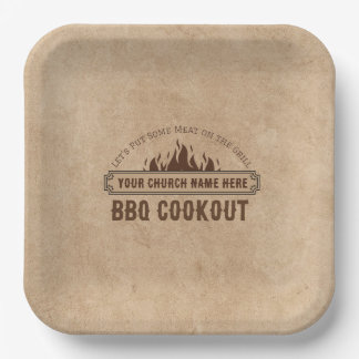 Assiettes En Carton Church BBQ Potluck, Plaques de papier personnalisé