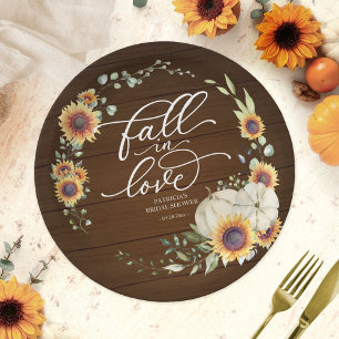Assiettes En Carton Chute en amour Fête des mariées de tournesols verd