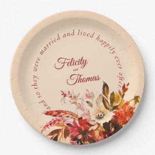 Assiettes En Carton Chute Florale Blush Happy Jamais Après Mariage