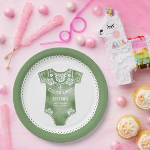Assiettes En Carton Cielito Lindo baby shower de carrosserie vert saug