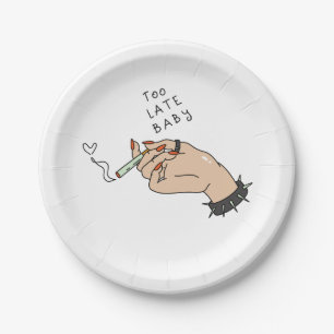 Assiettes En Carton Cigarette à la main anti-Valentin